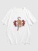 T-shirt à Imprimé Fleur Léopard à Manches Courtes Xl Blanc
