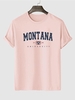T-shirt à Imprimé Graphique Lettre à Manches Courtes M Rose clair