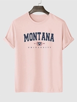 T-shirt à Imprimé Graphique Lettre à Manches Courtes Xl Rose clair