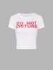 T-shirt à Imprimé Indication Do Not Disturb avec Poche Cachée M Blanc