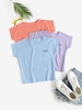 T-shirt à Imprimé Lettre à Manches Chauve-souris 3 Pièces S Multi b