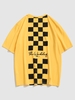 T-shirt à Imprimé Lettre à Manches Courtes Esthétique Y2K M Jaune