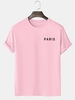 T-shirt à Imprimé Lettre à Manches Courtes L Rose léger