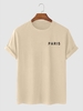T-shirt à Imprimé Lettre à Manches Courtes M Café lumière