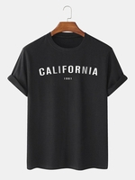 T-shirt à Imprimé Lettre à Manches Courtes S Noir