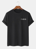 T-shirt à Imprimé Lettre à Manches Courtes S Noir