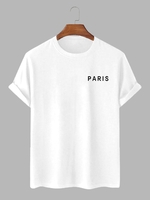T-shirt à Imprimé Lettre à Manches Courtes Xl Blanc