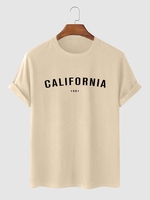 T-shirt à Imprimé Lettre à Manches Courtes Xl Jaune clair