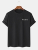 T-shirt à Imprimé Lettre à Manches Courtes Xl Noir