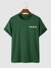 T-shirt à Imprimé Lettre à Manches Courtes Xl Vert profond