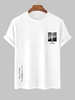 T-shirt à Imprimé Lettre ALASKA SNOW MOUNTAIN Graphique à Manches Courtes Xl Blanc