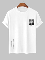 T-shirt à Imprimé Lettre ALASKA SNOW MOUNTAIN Graphique à Manches Courtes Xl Blanc