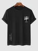 T-shirt à Imprimé Lettre ALASKA SNOW MOUNTAIN Graphique à Manches Courtes Xl Noir