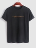 T-shirt à Imprimé Lettre Dreamer à Manches Courtes L Noir