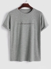 T-shirt à Imprimé Lettre Dreamer à Manches Courtes M Gris clair