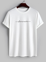 T-shirt à Imprimé Lettre Dreamer à Manches Courtes S Blanc