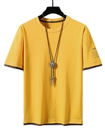 T-shirt à Imprimé Lettre en Blocs de Couleurs Xs Jaune