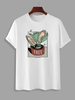T-shirt à Imprimé Lettre Plante Graphique à Manches Courtes Xl Blanc