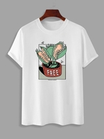 T-shirt à Imprimé Lettre Plante Graphique à Manches Courtes Xl Blanc