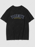 T-shirt à Imprimé Lettre Point de Boutonnière Séduisante de Style Simple 2xl Noir