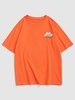 T-shirt à Imprimé Marguerite Graphique à Manches Courtes S Orange