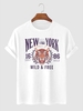 T-shirt à Imprimé Message et Tigre Xl Blanc