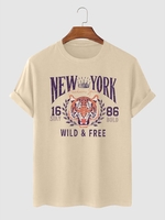 T-shirt à Imprimé Message et Tigre Xl Café lumière
