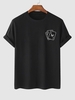 T-shirt à Imprimé Papillon Cœur Graphique à Manches Courtes M Noir