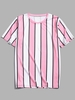 T-Shirt à Imprimé Rayures en Blocs de Couleurs de Style Blokecore 3xl Rose