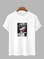 T-shirt à Imprimé Renaissance Statue Xxl Blanc