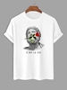 T-shirt à Imprimé Rose Graphique à Manches Courtes L Blanc