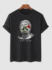 T-shirt à Imprimé Rose Graphique à Manches Courtes L Noir