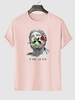 T-shirt à Imprimé Rose Graphique à Manches Courtes L Rose clair