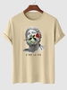 T-shirt à Imprimé Rose Graphique à Manches Courtes M Café lumière