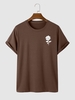T-shirt à Imprimé Rose Manches Courtes S Café profond