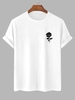 T-shirt à Imprimé Rose Manches Courtes Xl Blanc