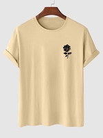 T-shirt à Imprimé Rose Manches Courtes Xl Café lumière