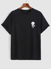 T-shirt à Imprimé Rose Manches Courtes Xl Noir