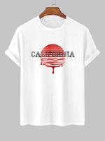 T-shirt à Imprimé Soleil CALIFORNIA à Manches Courtes M Blanc