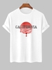 T-shirt à Imprimé Soleil CALIFORNIA à Manches Courtes S Blanc