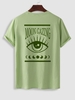 T-shirt à Imprimé Soleil et Lune à Manches Courtes L Vert clair