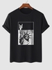 T-shirt à Imprimé Statue de la Main M Noir