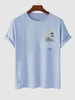 T-shirt à Imprimé Vague D