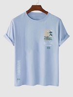 T-shirt à Imprimé Vague D