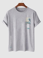 T-shirt à Imprimé Vague D