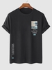 T-shirt à Imprimé Vague D