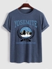 T-shirt à Imprimé YOSEMITE CALIFORNIA NATIONAL PARK à Manches Courtes S Bleu