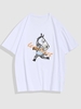 T-shirt à Imprimé Zèbre de Dessin Animé L Blanc