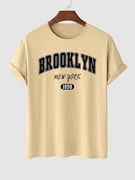 T-shirt à Lettre BROOKLYN à Manches Courtes L Café lumière