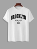 T-shirt à Lettre BROOKLYN à Manches Courtes M Blanc